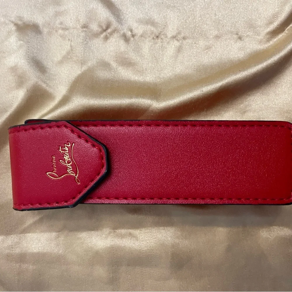 Christian Louboutin Red Leather Accessory With chain Holder NWOT